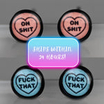 fuck that oh shit swear word cuss word earrings resin handmade stainless steel hypoallergenic womens jewelry womens earrings sassy rebellious bold statement classy inappropriate subtle fashion jewelry for her gifts for her dainty earrings demure earrings earrings for mom sister bachelorette party best friend BFF gift galentine day valentines day birthday