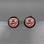 fuck that oh shit swear word cuss word earrings resin handmade stainless steel hypoallergenic womens jewelry womens earrings sassy rebellious bold statement classy inappropriate subtle fashion jewelry for her gifts for her dainty earrings demure earrings earrings for mom sister bachelorette party best friend BFF gift galentine day valentines day birthday