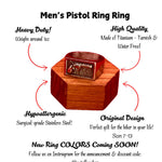 Bold Pistol Revolver Design Stainless Steel Motorcycle Ring Unisex Ring - High Quality Stainless Steel Ring