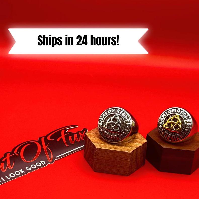 Celtic Viking Rune Biker Ring, Silver and Gold Motorcycle Ring, Mens Jewelry, Fashion Accessories, Punk Style Jewelry, Antique Vintage Ring, Motorcycle Ring for Men, Unique Mens Rings , Rune Jewelry biker ring club style motorcycle club MC HD harley davidson rock heavy metal gothic goth gifts for dad gifts for boyfriend husband brother rune irish scottish celtic design rune design vintage style