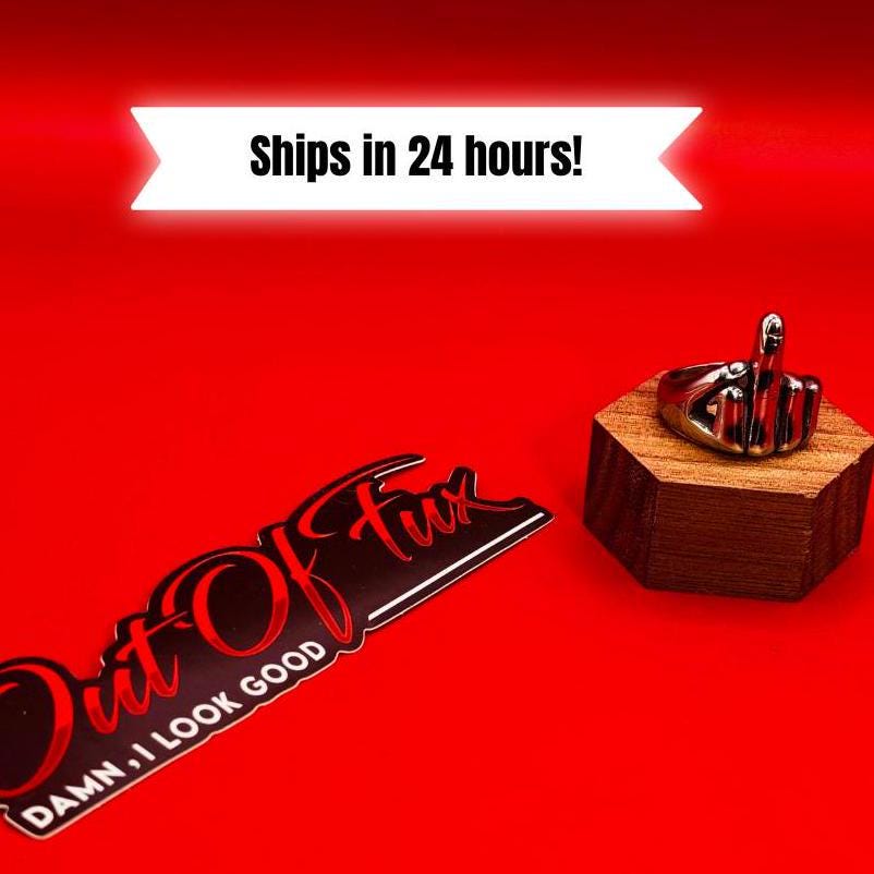 F*ck Off Ring - Middle Ring Titanium Mens Ring Stainless Steel Tarnish-proof Ring for Biker Goth Gift for Him with Free Shipping