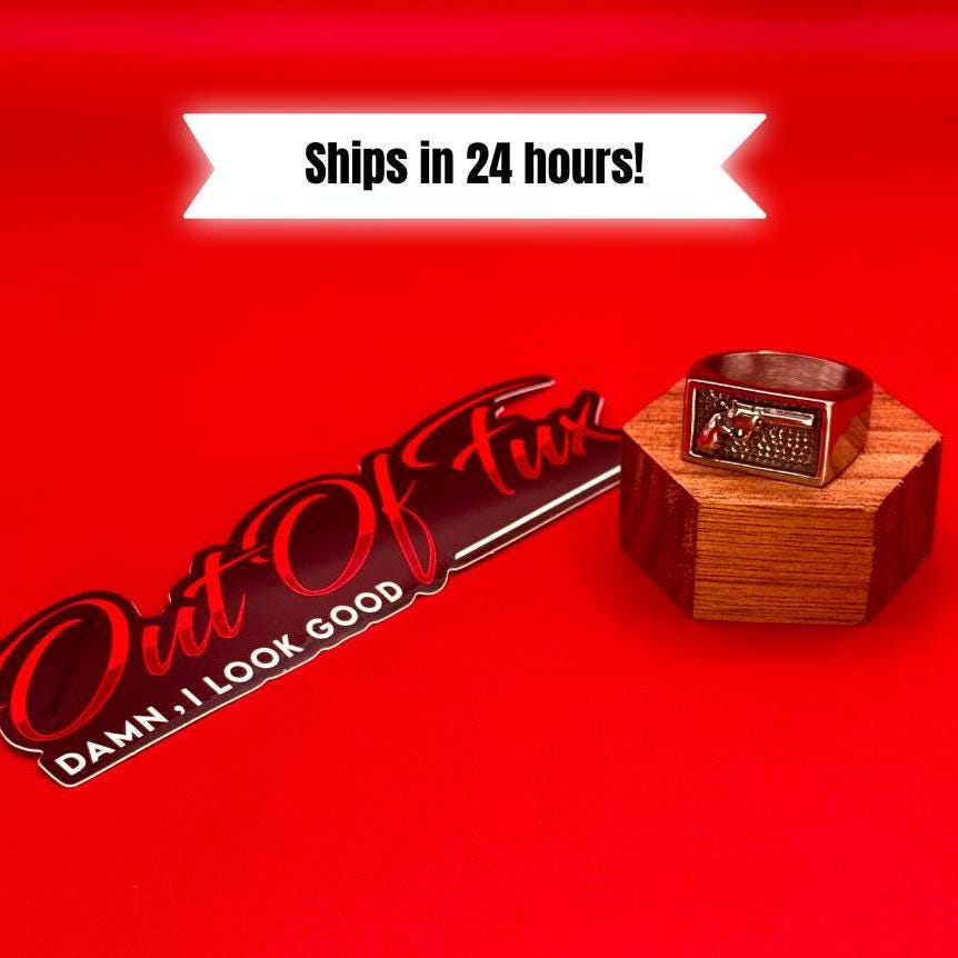 mens pistol ring gun ring biker ring biker lifestyle motorcycle club style gothic first amendment gun rights trump jewelry