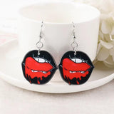 Gothic Skull Jewelry Black Dangle Vampire Design Metal Hook Alternative Accessory for Goth Baker Gift for Halloween Horror Fan Dark Jewelry