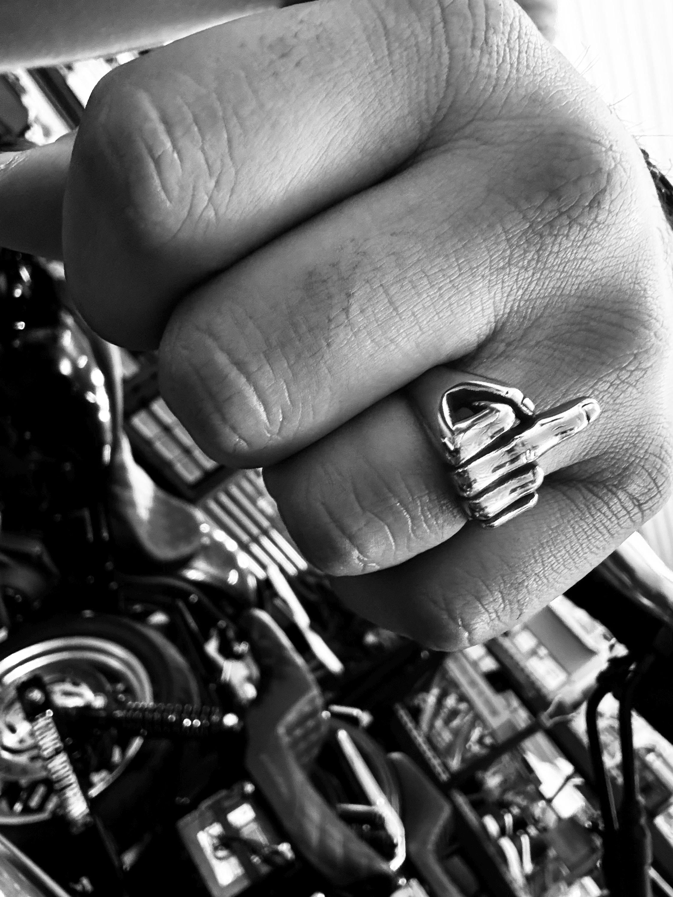 F*ck Off Ring - Middle Ring Titanium Mens Ring Stainless Steel Tarnish-proof Ring for Biker Goth Gift for Him with Free Shipping