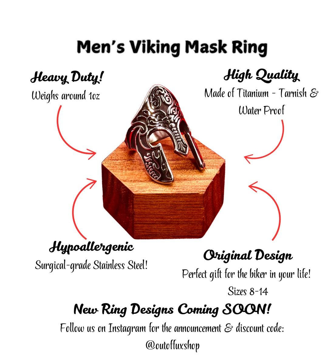 Bold Spartan Mask Stainless Steel Men's Biker Ring