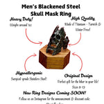Blackened Stainless Steel Skull Ring - Bold Biker Jewelry