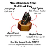 Blackened Stainless Steel Skull Ring - Bold Biker Jewelry