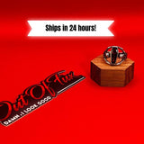 Bold Coffin Skeleton Stainless Steel Ring with Red Stone - Perfect for Bikers and Motorcycle Enthusiasts