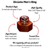 Statement Skull Ring Gothic Style Premium Metal Band Biker Fashion Collection Alternative Jewelry Design Titanium Construction Motorcycle Culture Accent Gold Plated Detail Quality Craftsmanship Punk Rock Essential Mens Gift Piece