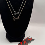 Fuck Script Necklace in Silver - 18K Gold Stainless Steel 16" Bachelorette Party Gift - Inappropriate Swear Word Jewelry Charm Minimalist