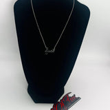 Fuck Script Necklace in Silver - 18K Gold Stainless Steel 16" Bachelorette Party Gift - Inappropriate Swear Word Jewelry Charm Minimalist