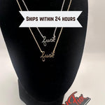 Fuck Script Necklace in Silver - 18K Gold Stainless Steel 16" Bachelorette Party Gift - Inappropriate Swear Word Jewelry Charm Minimalist