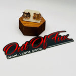 Fuck Off Earring - Old English Script Statement Jewelry - Minimalist Charm Studs - Bachelorette Gift - Free Shipping - Multiple Colors
