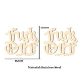 Fuck Off Earring - Old English Script Statement Jewelry - Minimalist Charm Studs - Bachelorette Gift - Free Shipping - Multiple Colors