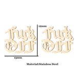 Fuck Off Bundle - 90s Hair Clip Fuck Off Heart Pendant Necklace and Fuck Off Script Earrings - Lots of Choices Bundled Savings Free Shipping