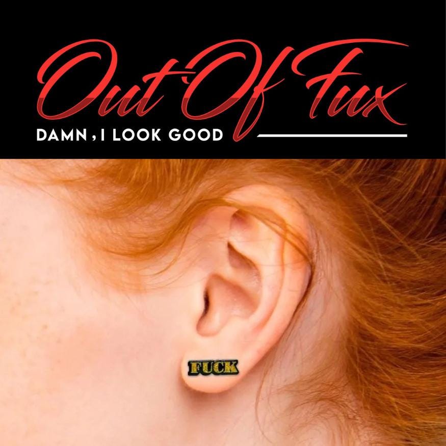 Fuck Gold Sparkle Earrings for Her - Swear Word Jewelry - Cuss Word Earrings - Unique Gifts for Her - Bachelorette Gifts and Cool Mom Studs