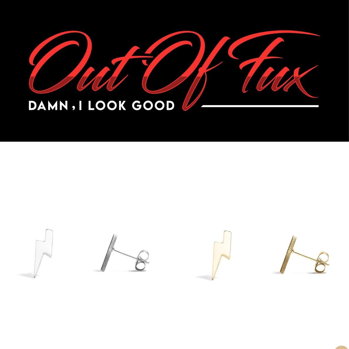 Lightning Bolt 18K Stud Post Earrings - Pretty Stud Earrings for Her - Dainty and Small - High Quality