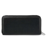 Premium Gothic Wallet Black Leather Design Alternative Fashion Collection Biker Style Accessory Metal Accent Details Card Organization System Multiple Storage Options Interior Zipper Pocket Fashion Statement Piece Daily Carry Essential Rock