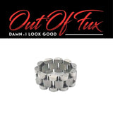 Stainless Steel Ring Design Modern Industrial Style Band Men Fashion Jewelry Chain Design Metal Band Statement Piece Masculine Ring Bold
