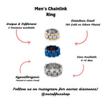 Stainless Steel Ring Design Modern Industrial Style Band Men Fashion Jewelry Chain Design Metal Band Statement Piece Masculine Ring Bold