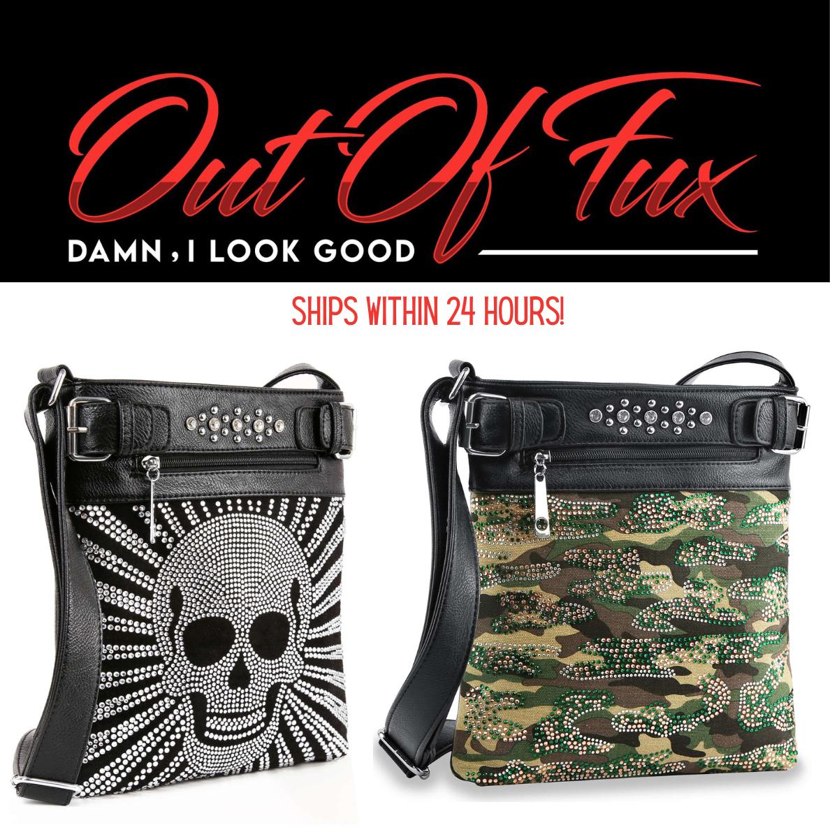 Camo Crossbody Bag for Concert Fashion Accessory for Women Gothic Style Punk Rock Biker Girl Fashion Trend Military Look Steam Punk Edgy