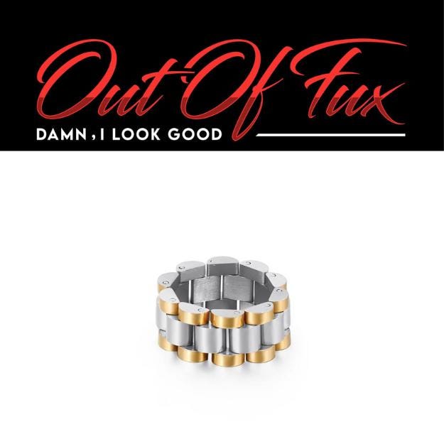 Stainless Steel Ring Design Modern Industrial Style Band Men Fashion Jewelry Chain Design Metal Band Statement Piece Masculine Ring Bold
