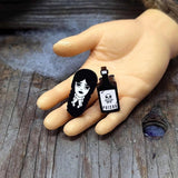 Wednesday Addams Earring Gothic Style Dark Aesthetic Halloween Jewelry Black Skull Poison Bottle Gothic Design Wooden Earring Spooky Gift