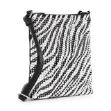 Zebra Print Rhinestone Crossbody Bag: Faux Leather Chain Handbag