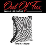 Zebra Print Rhinestone Crossbody Bag: Faux Leather Chain Handbag