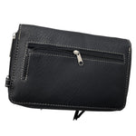 Leather Skull Crossbody Wallet: Goth Biker Purse with Rhinestones and Studs