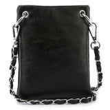 Evening Style Crossbody Case Phone Storage Essential Chain Strap Design Rhinestone Detail Pattern Statement Piece Compact Size Construction Interior Organization Faux Leather Material Fashion Forward Accent Detail Party Ready Essential