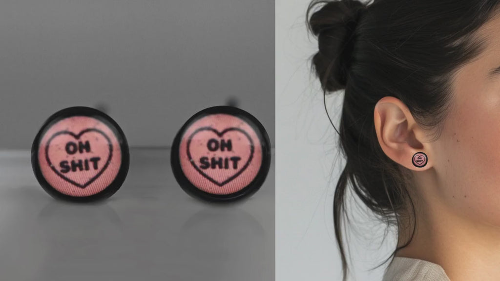Small Swear Word Stud Earrings Edgy Statement Jewelry Cuss Words Funny Womens Earring Unique Rebellious Various Colors Fast Free Shipping