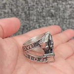 Motorcycle Motor Skull Ring Stainless Steel Biker Ring Gifts for Men M8 VTwin Harley HD Durable High Quality Gear Head Fast Free Shipping!